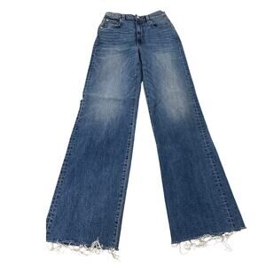 SLVRLAKE Grace Wide Leg Jeans Raw Hem Laurel Canyon Wash Vintage Boho, size 27